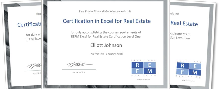 REFM’s Excel for Real Estate Certification Program
